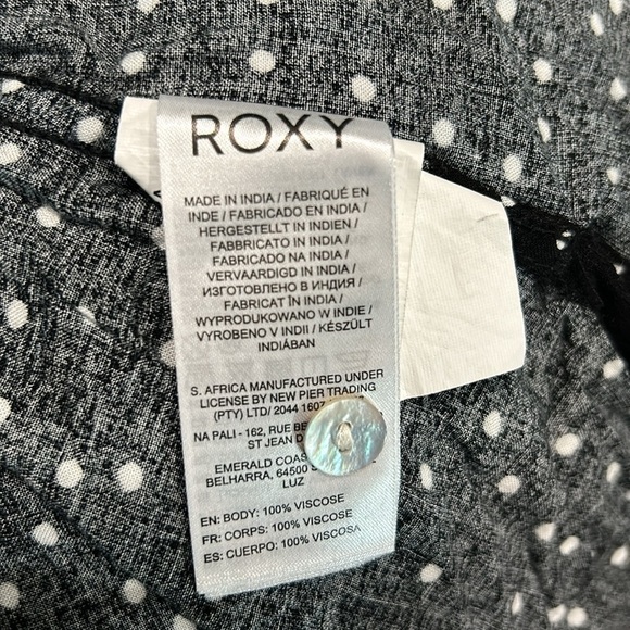 Roxy Black and White Polka Dot Button Down Shirt - Picture 14 of 14